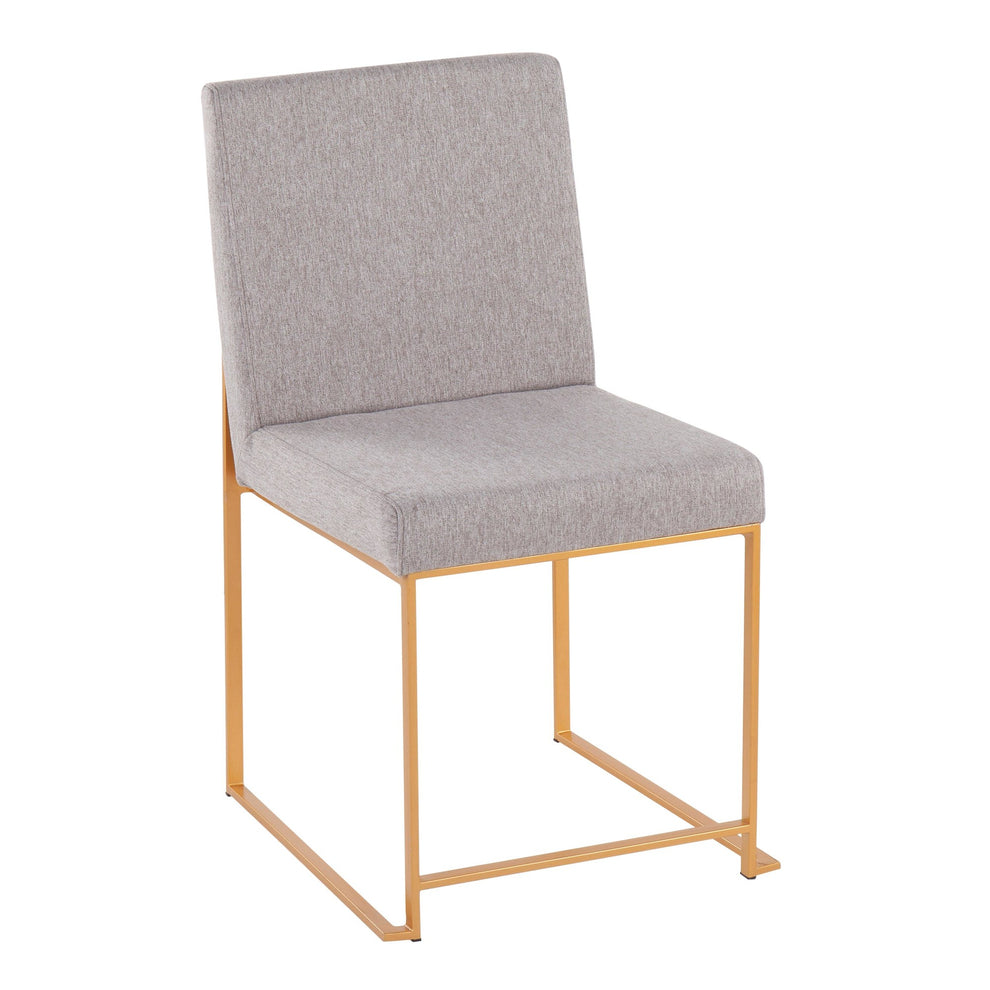 High Back Fuji Contemporary Dining Chair in Gold Steel and Beige Fabric By LumiSource - Set of 2 | Dining Chairs | Modishstore - 21