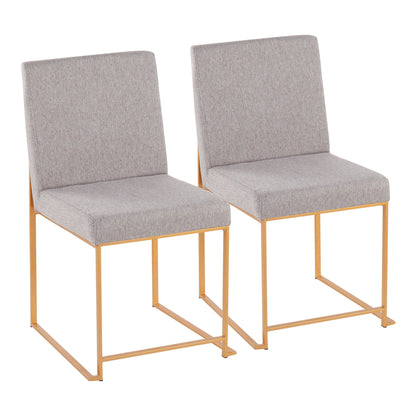 High Back Fuji Contemporary Dining Chair in Gold Steel and Beige Fabric By LumiSource - Set of 2 | Dining Chairs | Modishstore - 17
