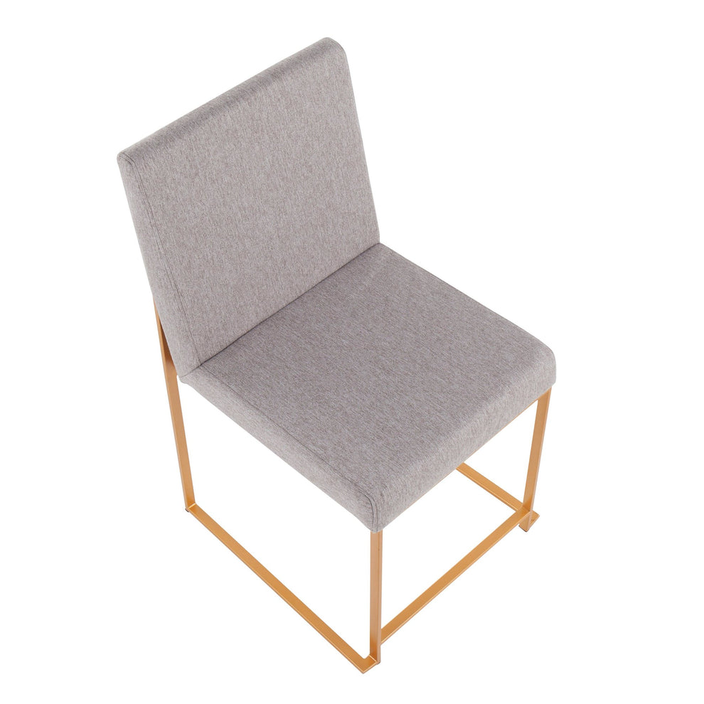 High Back Fuji Contemporary Dining Chair in Gold Steel and Beige Fabric By LumiSource - Set of 2 | Dining Chairs | Modishstore - 19