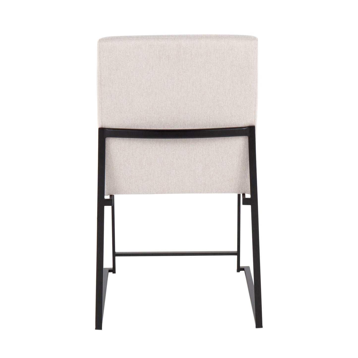 High Back Fuji Contemporary Dining Chair in Black Steel and Beige Fabric By LumiSource - Set of 2 | Dining Chairs | Modishstore - 8