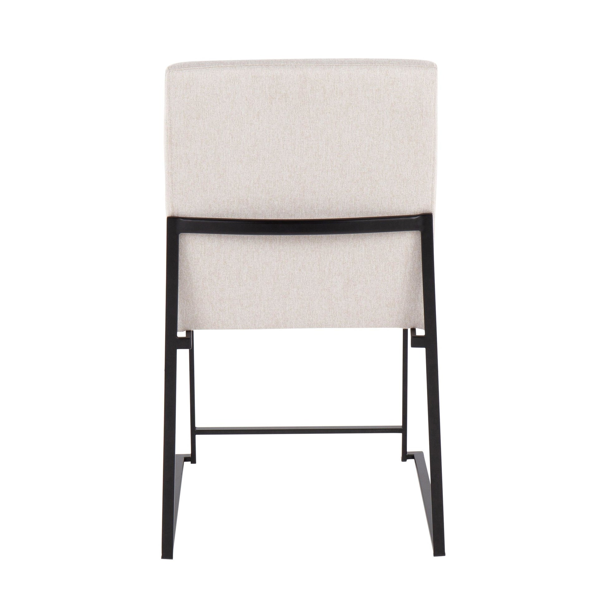 High Back Fuji Contemporary Dining Chair in Black Steel and Beige Fabric By LumiSource - Set of 2 | Dining Chairs | Modishstore - 8