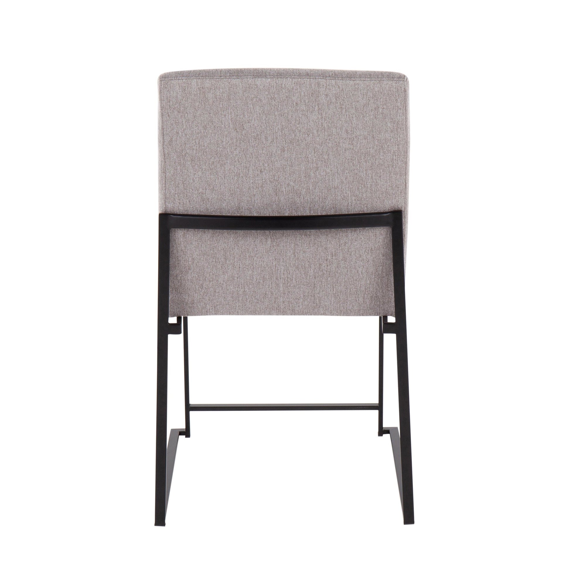 High Back Fuji Contemporary Dining Chair in Black Steel and Light Grey Fabric By LumiSource - Set of 2 | Dining Chairs | Modishstore - 8