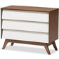baxton studio hildon mid century modern white and walnut wood 3 drawer storage chest | Modish Furniture Store-2
