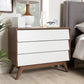 Baxton Studio Hildon Mid-Century Modern White and Walnut Wood 3-Drawer Storage Chest | Modishstore | Drawers