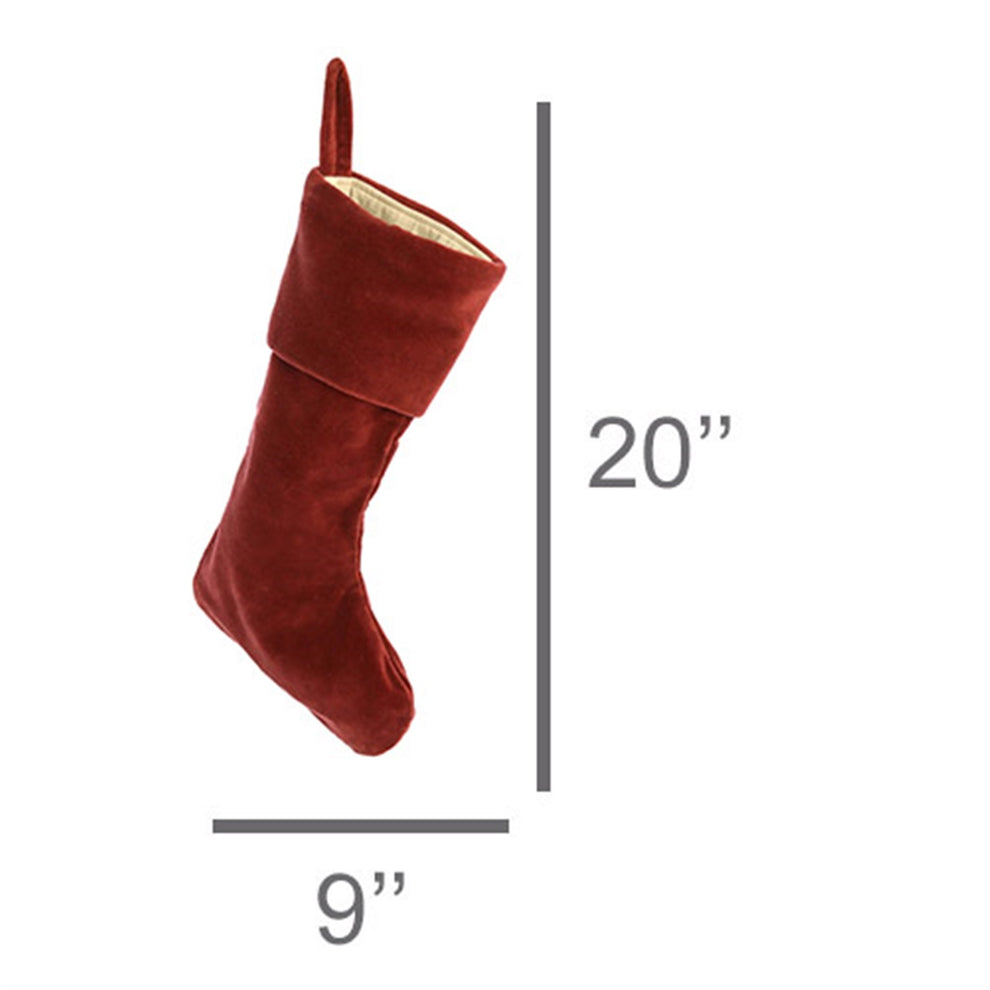 HomArt Velvet Stocking - Sage Green-Dark Grey-Red | Holiday | 9343-33 | Modishstore - 7