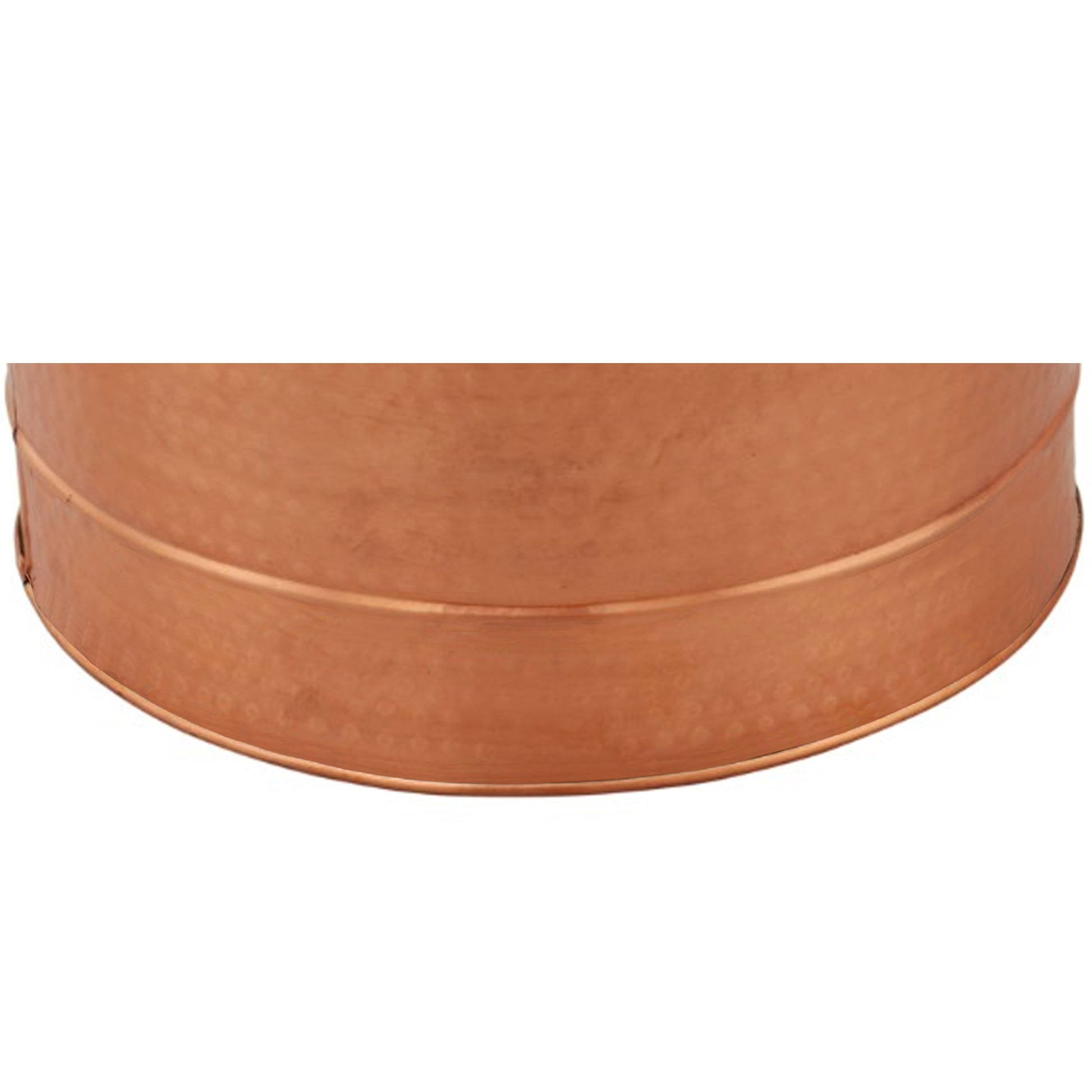 Hammered Pattern Galvanized Farmhouse Style Tub, Copper  By Benzara | Bins, Baskets & Buckets |  Modishstore  - 5
