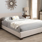 Baxton Studio Elizabeth Modern and Contemporary Beige Fabric Upholstered Panel-Stitched Full Size Platform Bed | Modishstore | Beds