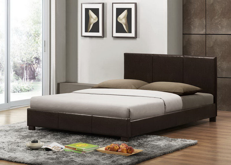Baxton Studio Pless Dark Brown Modern Bed - Queen Size | Modishstore | Beds