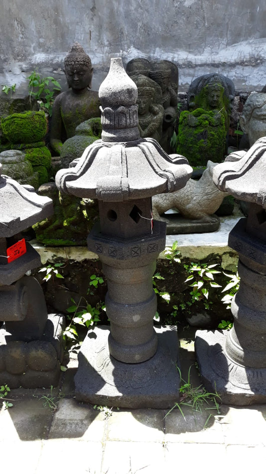 Tall 1.2 Meter 4 Feet Pagoda Lantern River Stone by Artisan Living | Lanterns | Modishstore-