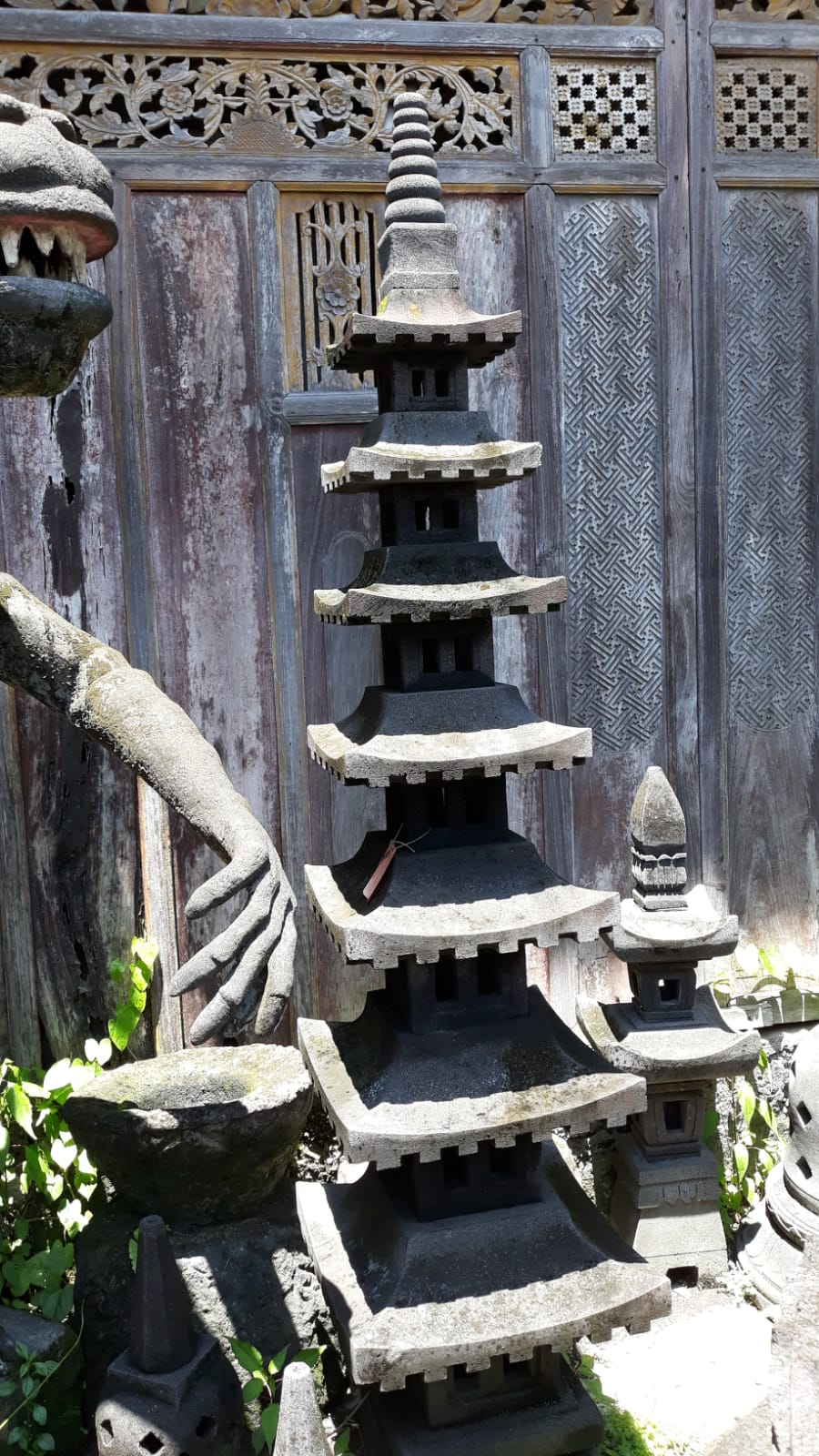 Tall 2 Meter  6.5 Feet Pagoda Lantern River Stone by Artisan Living | Lanterns | Modishstore-3