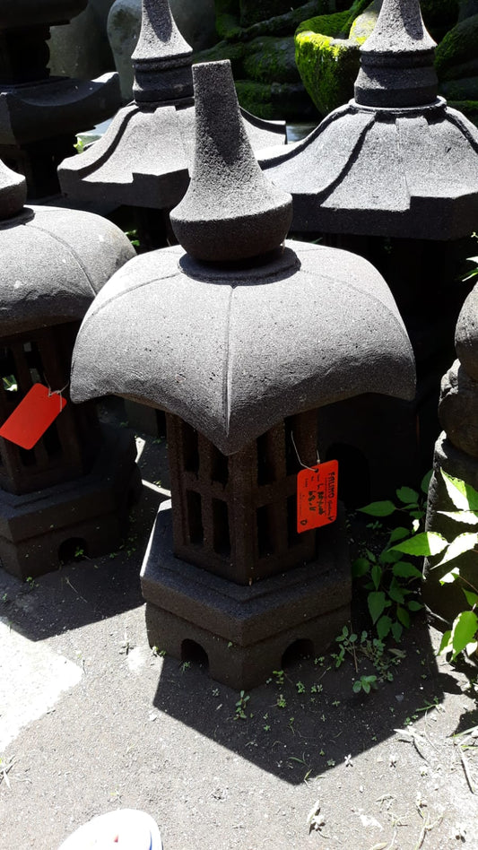 70 cm Tall  28 inch  Pagoda Lantern River Stone by Artisan Living | Lanterns | Modishstore-