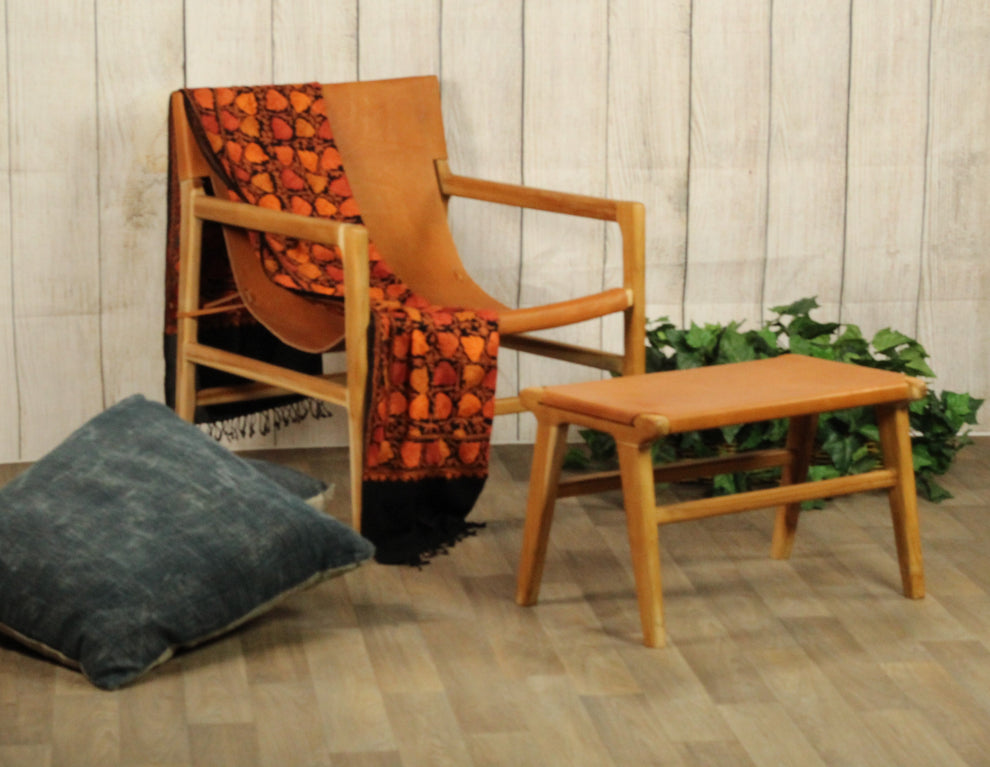 leather stool, leather ottoman-3
