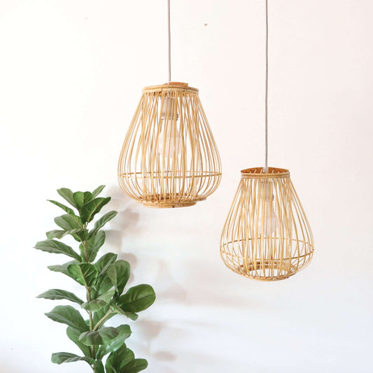 Bai Fern - Rattan And Bamboo Pendant Light Shade By Thaihome | Pendant Lamps | Modishstore
