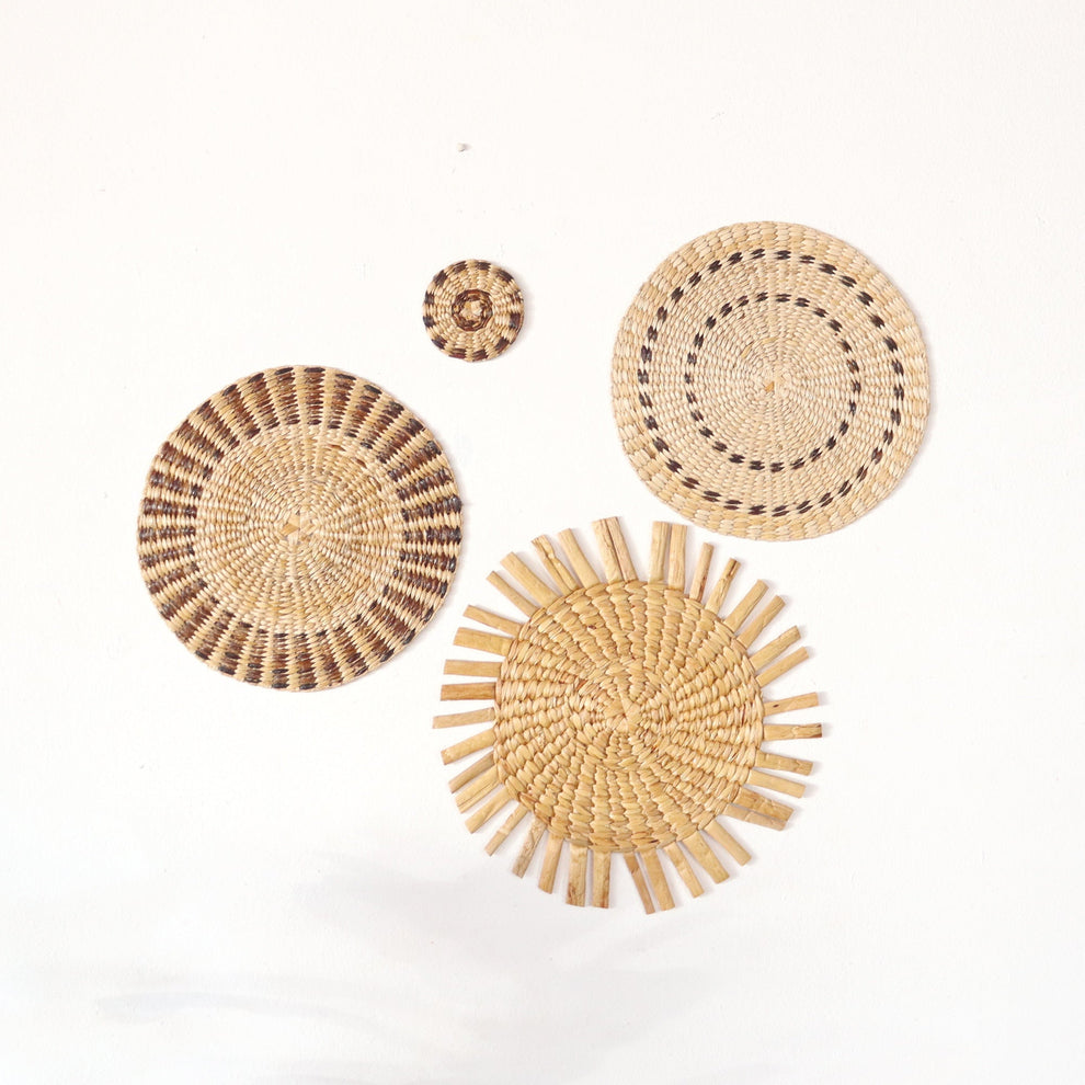 Nit Cha Nan - Wall Hanging DeCor (Set Of 4, Banana & Seagrass) By Thaihome | Wall Decor | Modishstore - 2