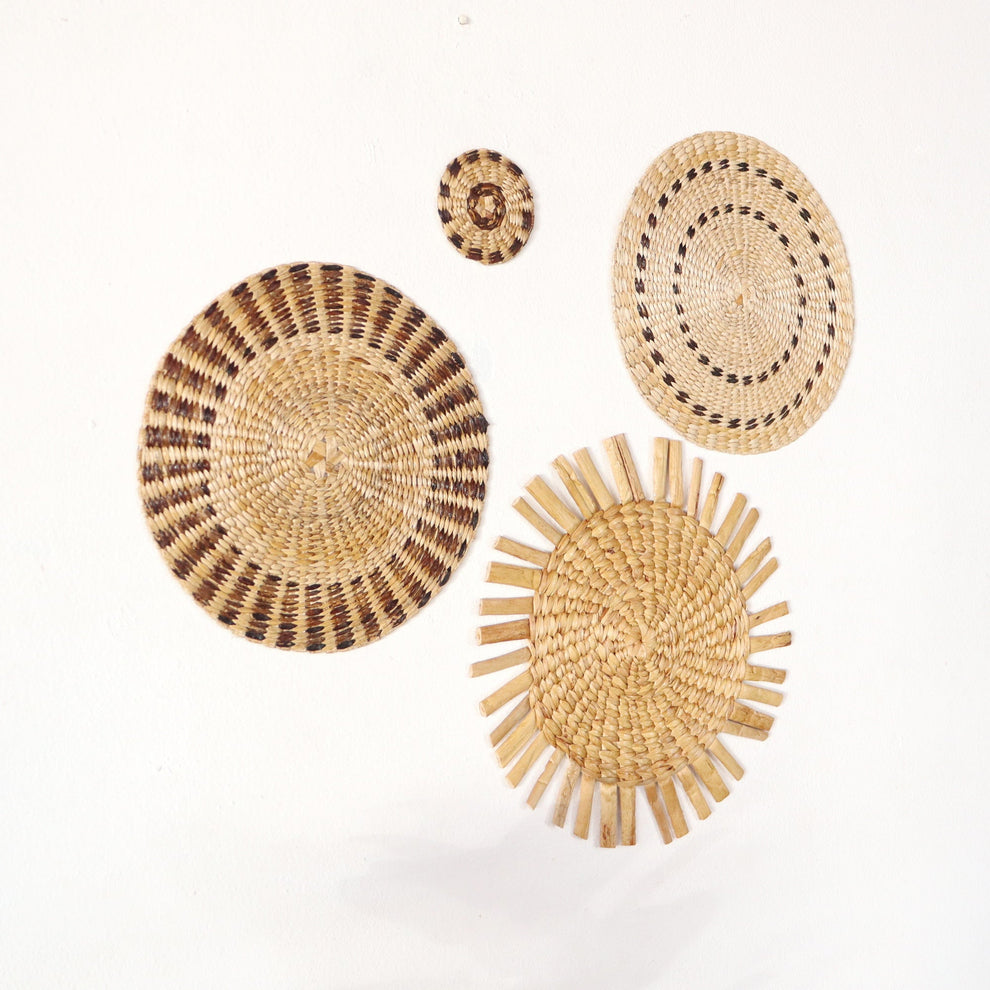 Nit Cha Nan - Wall Hanging DeCor (Set Of 4, Banana & Seagrass) By Thaihome | Wall Decor | Modishstore - 3