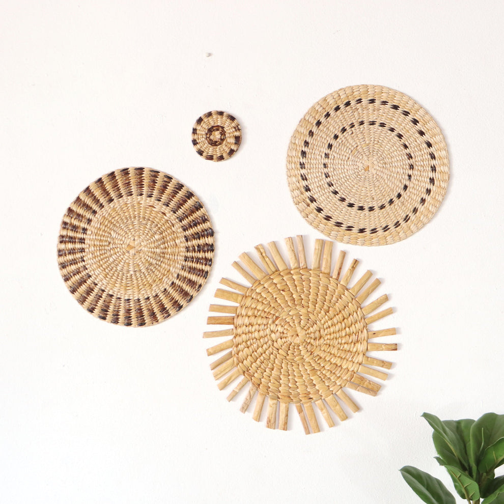 Nit Cha Nan - Wall Hanging DeCor (Set Of 4, Banana & Seagrass) By Thaihome | Wall Decor | Modishstore - 5