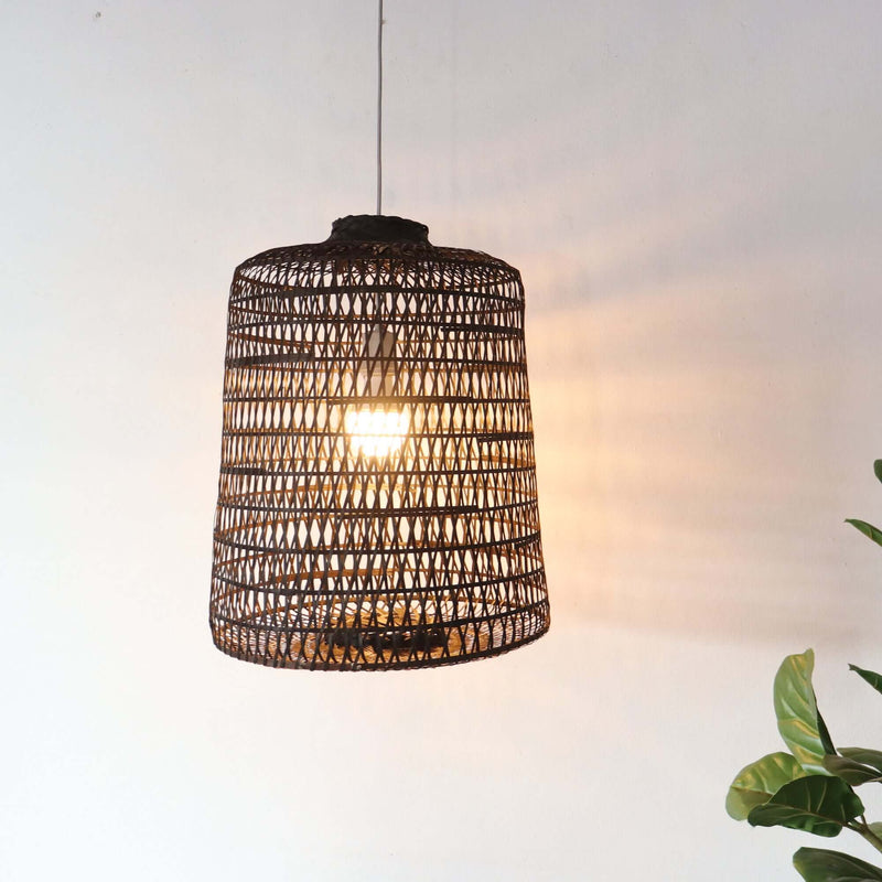Black Varee - Black Small Bamboo Pendant Light By Thaihome | Pendant Lamps | Modishstore