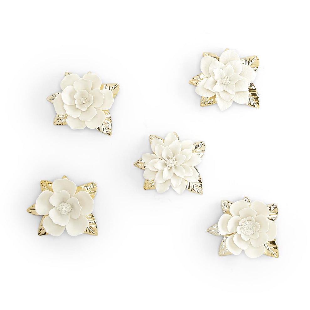 Flowerscape Wall Sculptures Set of 5 By Tozai Home | Sculptures | Modishstore - 2