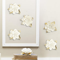Flowerscape Wall Sculptures Set of 5 By Tozai Home
