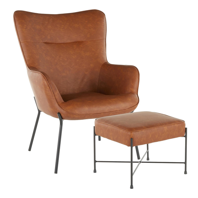 LumiSource Izzy Lounge Chair + Ottoman Set-5