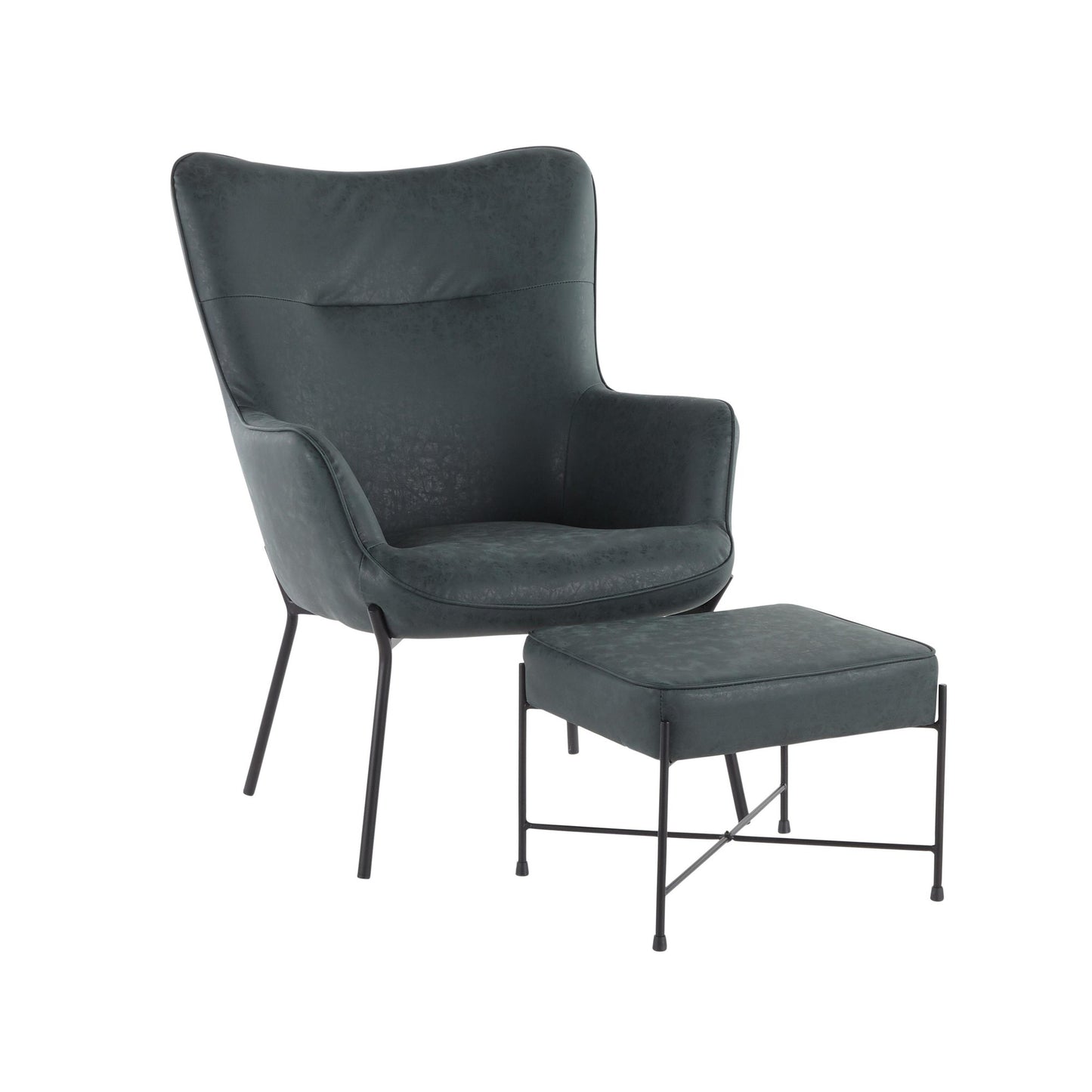 LumiSource Izzy Lounge Chair + Ottoman Set-9