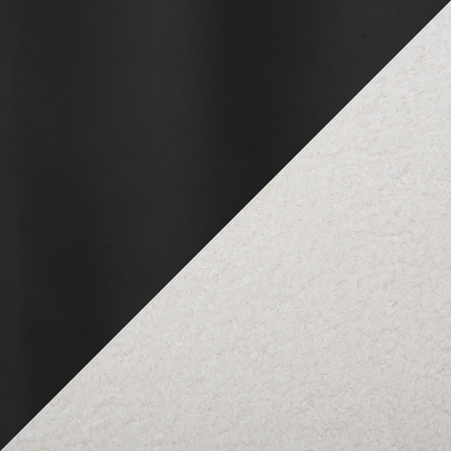 Izzy Industrial Lounge Chair and Ottoman Set in Black Metal and White Sherpa Fabric By LumiSource | Side Chairs | Modishstore - 3