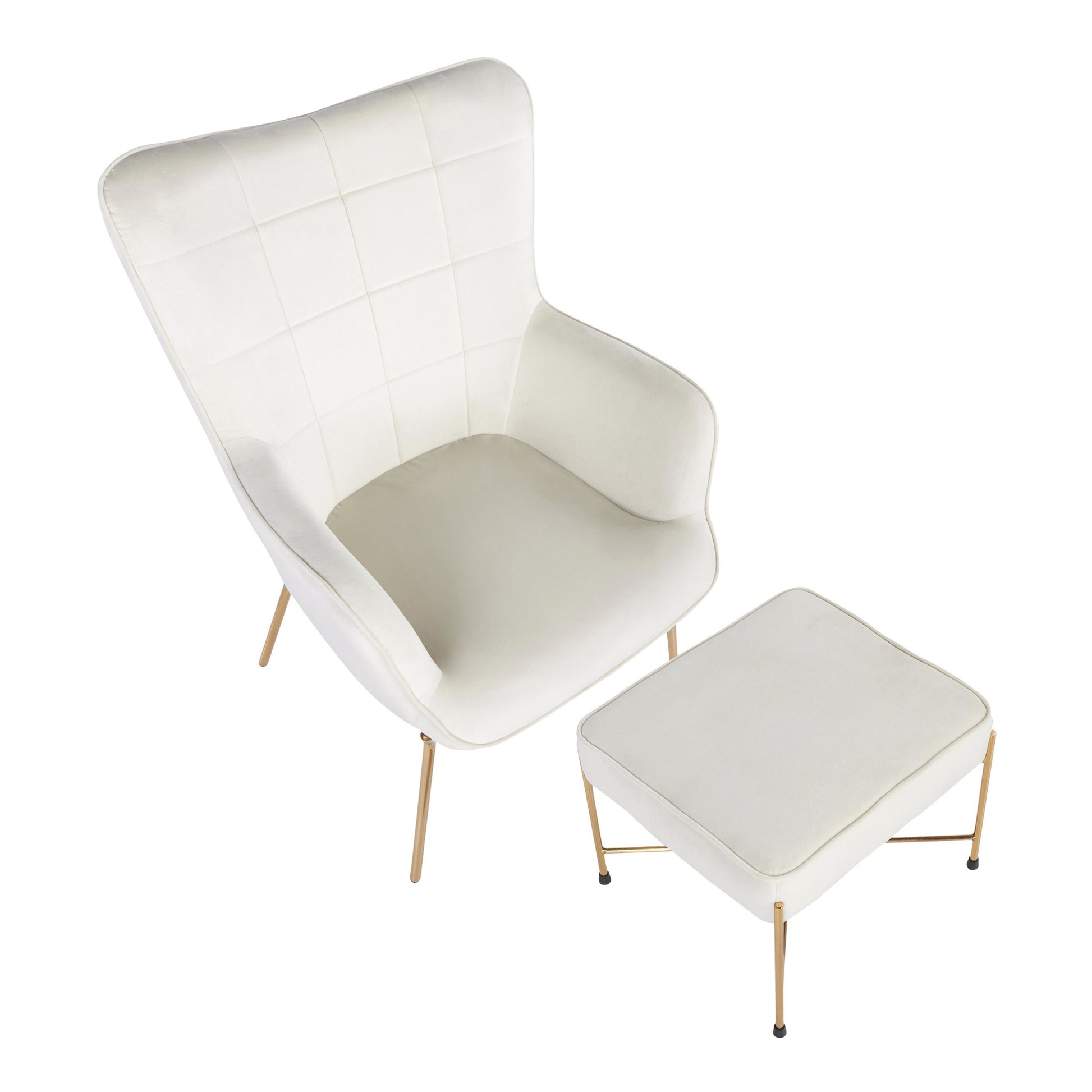 LumiSource Izzy Lounge Chair + Ottoman Set-9