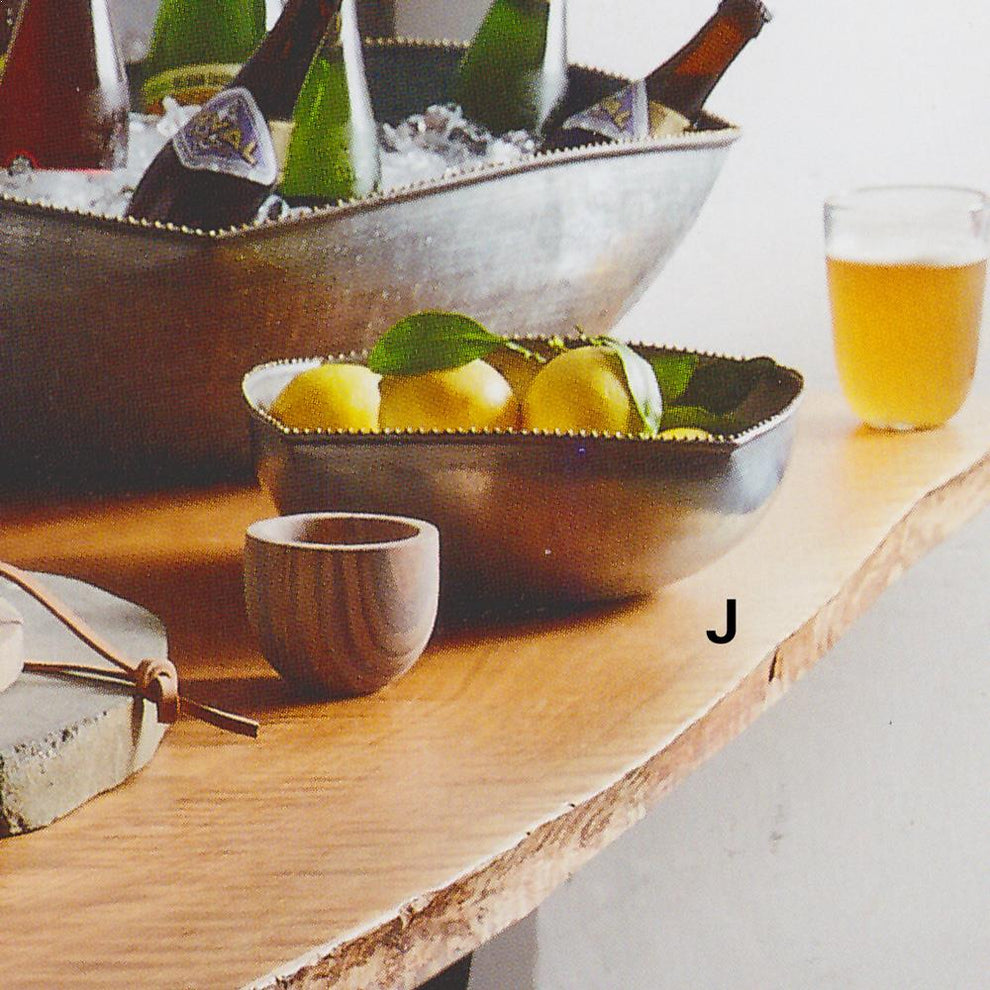 Roost Squarish Galvanized Beaded Bowls