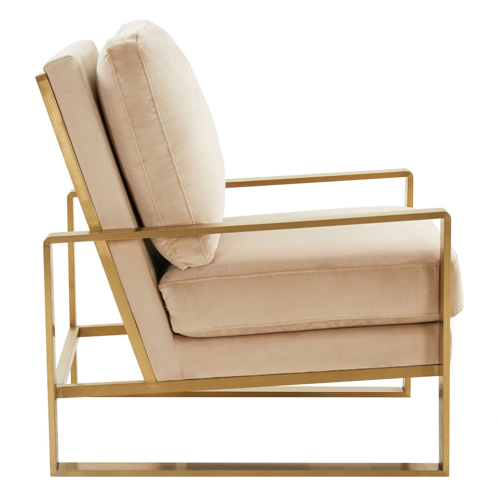 LeisureMod Jefferson Velvet Design Accent Armchair With Gold Frame | Armchairs | Modishstore - 7
