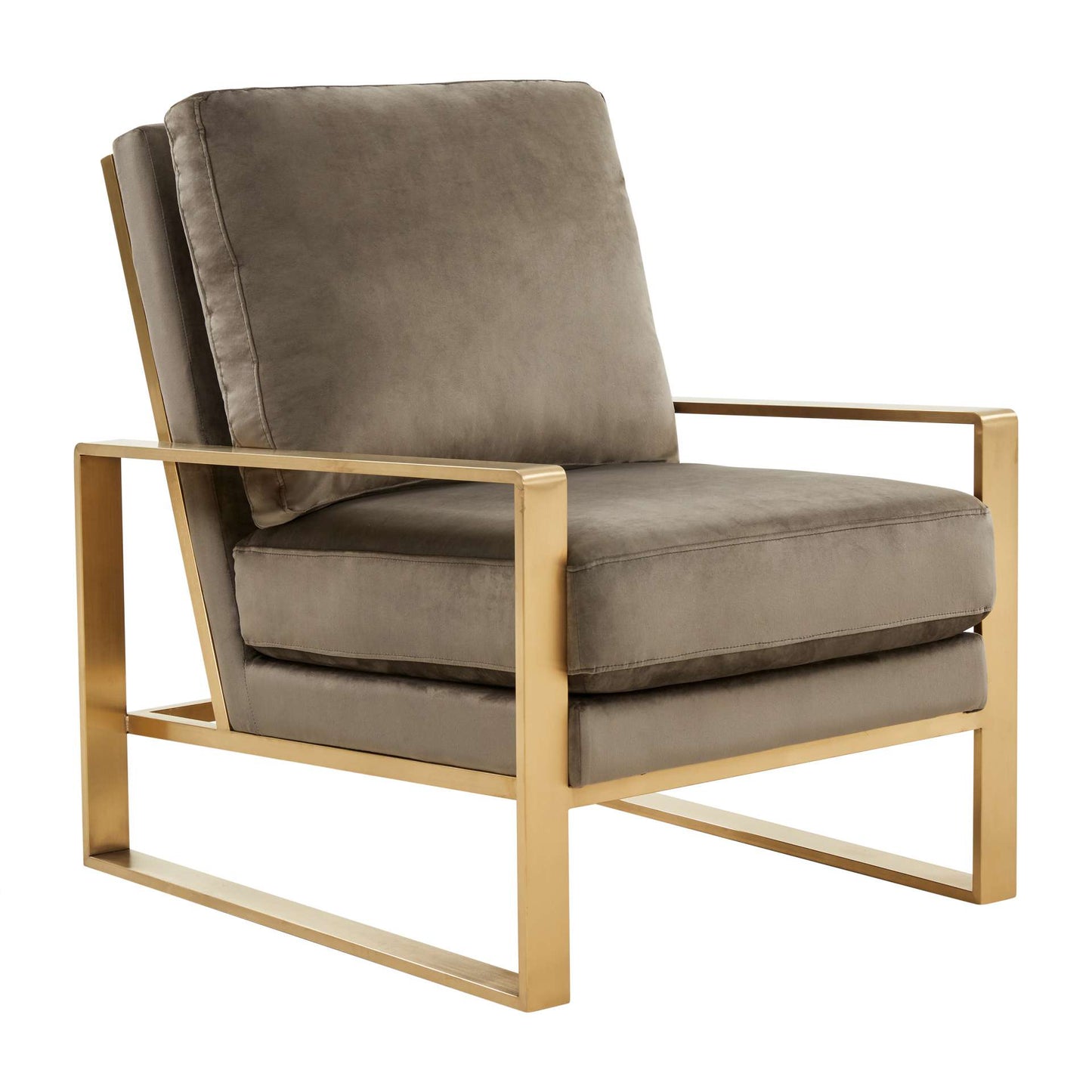 LeisureMod Jefferson Velvet Design Accent Armchair With Gold Frame | Armchairs | Modishstore - 14