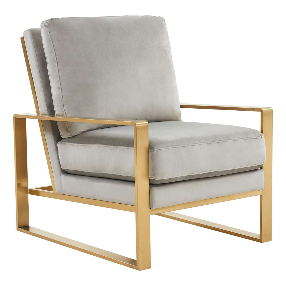 LeisureMod Jefferson Velvet Design Accent Armchair With Gold Frame | Armchairs | Modishstore - 21