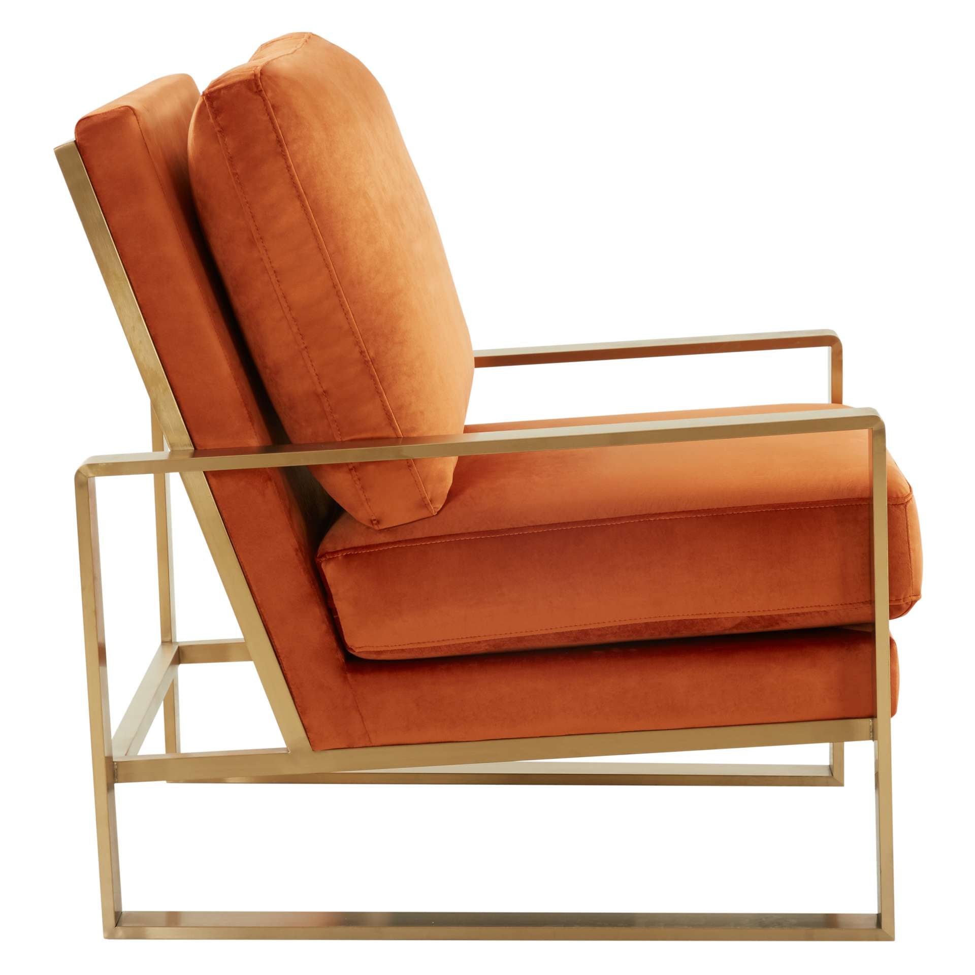 LeisureMod Jefferson Velvet Design Accent Armchair With Gold Frame | Armchairs | Modishstore - 27