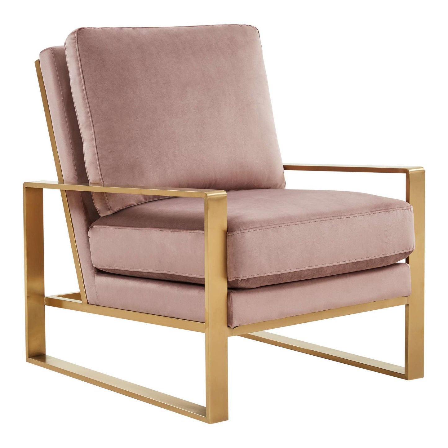 LeisureMod Jefferson Velvet Design Accent Armchair With Gold Frame | Armchairs | Modishstore - 33