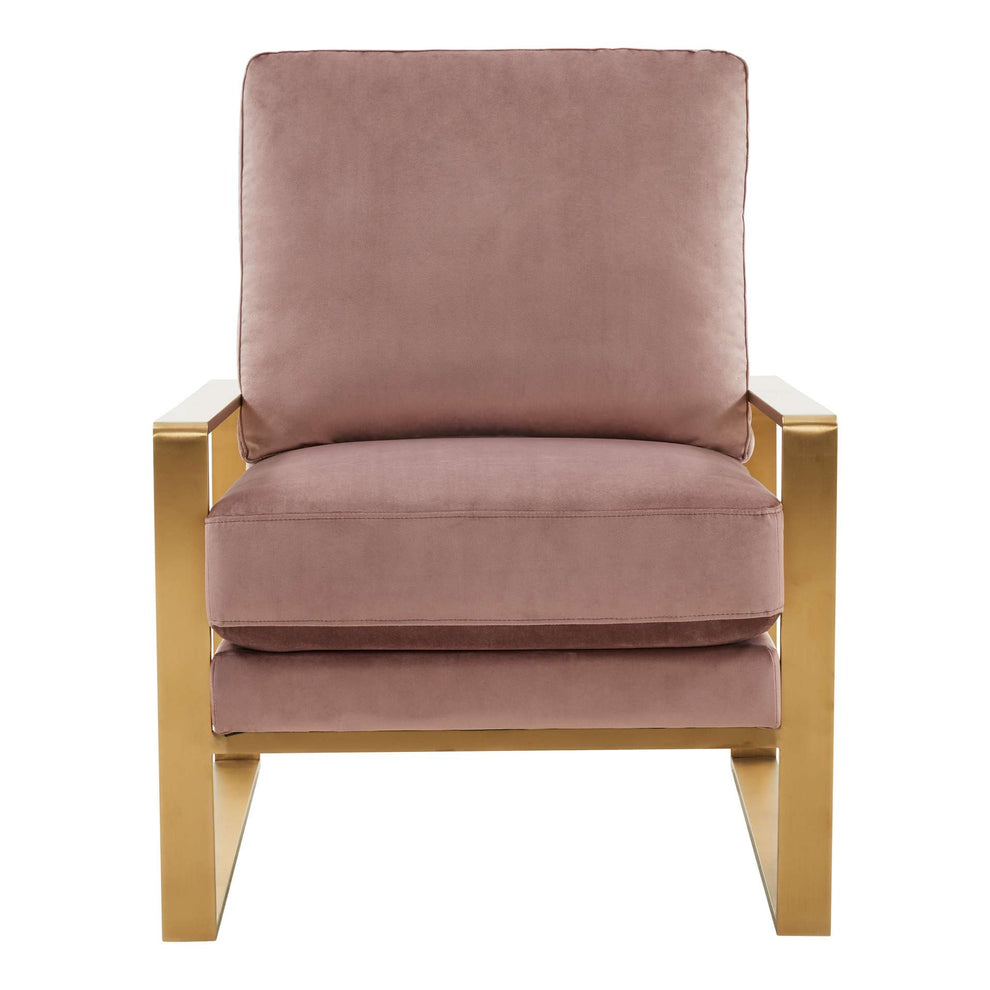 LeisureMod Jefferson Velvet Design Accent Armchair With Gold Frame | Armchairs | Modishstore - 29
