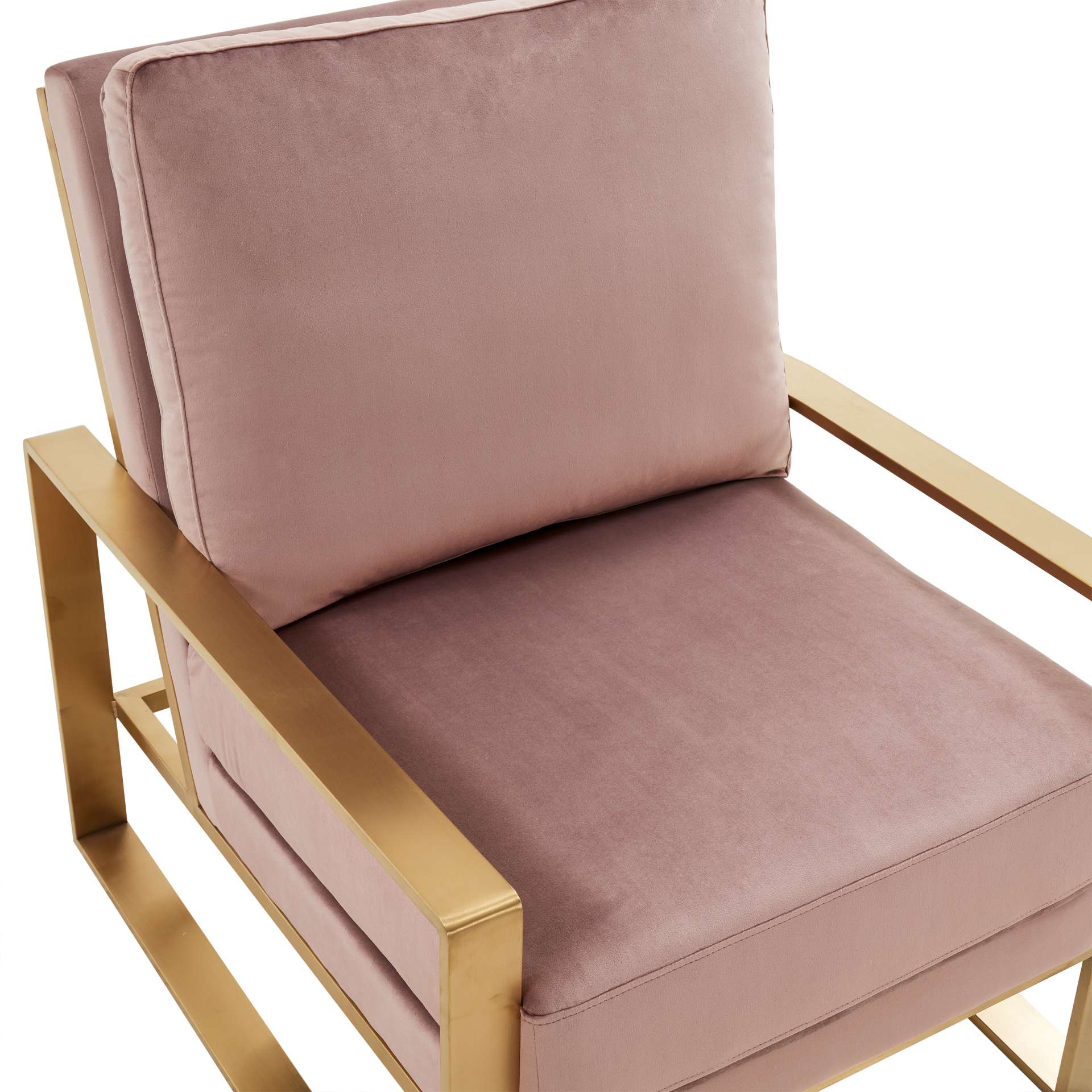 LeisureMod Jefferson Velvet Design Accent Armchair With Gold Frame | Armchairs | Modishstore - 34