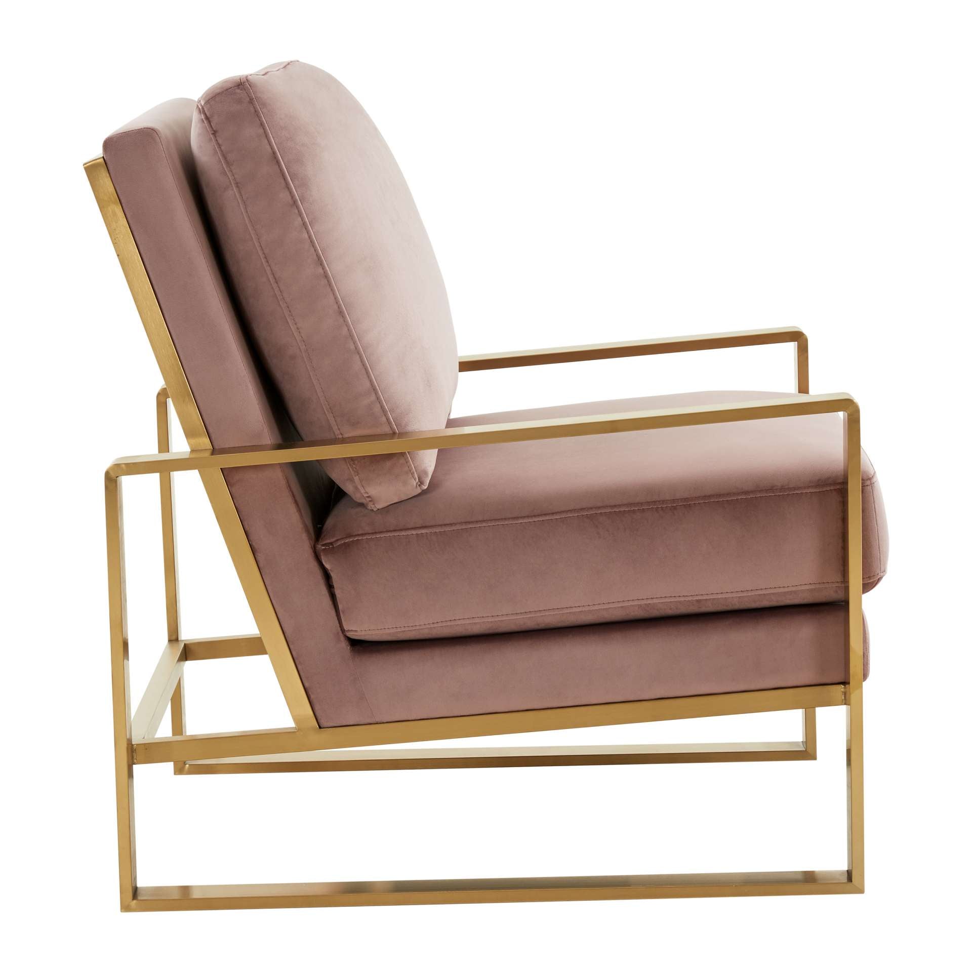 LeisureMod Jefferson Velvet Design Accent Armchair With Gold Frame | Armchairs | Modishstore - 32
