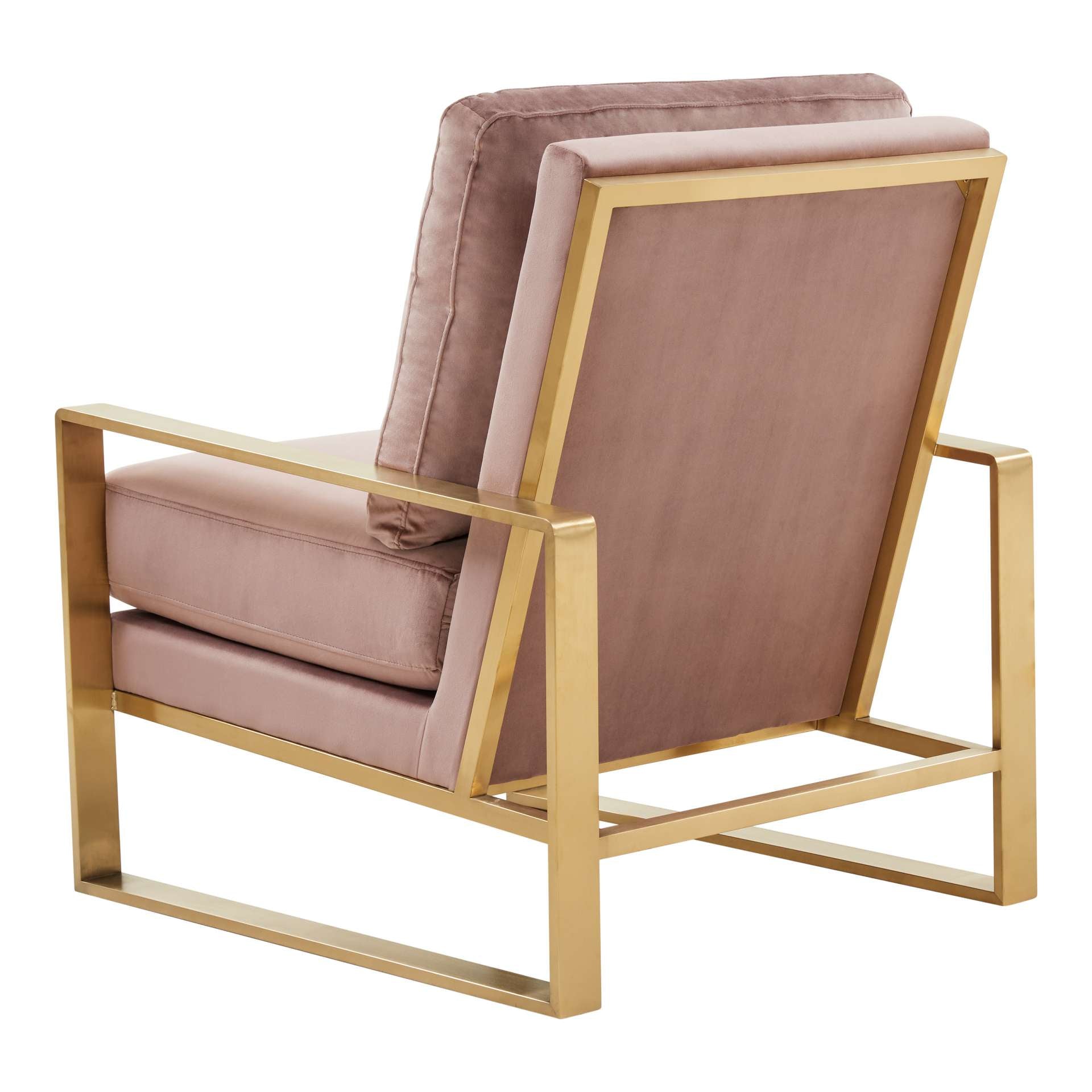 LeisureMod Jefferson Velvet Design Accent Armchair With Gold Frame | Armchairs | Modishstore - 31