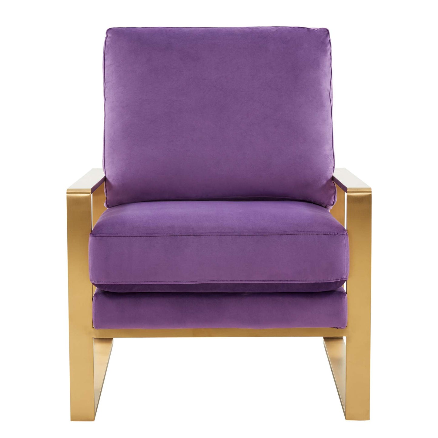 LeisureMod Jefferson Velvet Design Accent Armchair With Gold Frame | Armchairs | Modishstore - 35