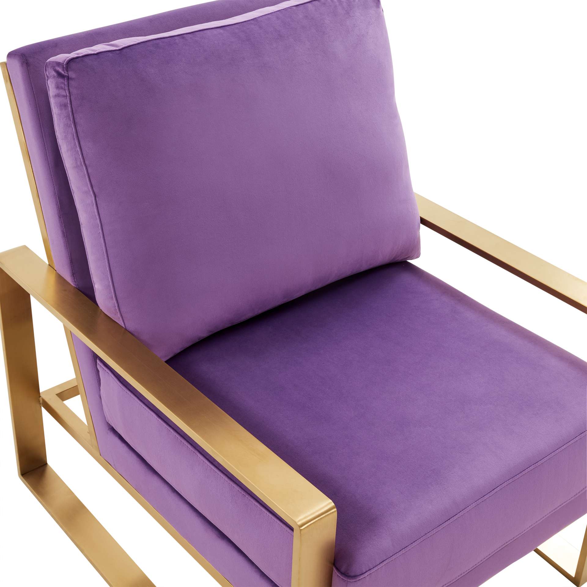 LeisureMod Jefferson Velvet Design Accent Armchair With Gold Frame | Armchairs | Modishstore - 36