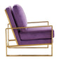 LeisureMod Jefferson Velvet Design Accent Armchair With Gold Frame | Armchairs | Modishstore - 38