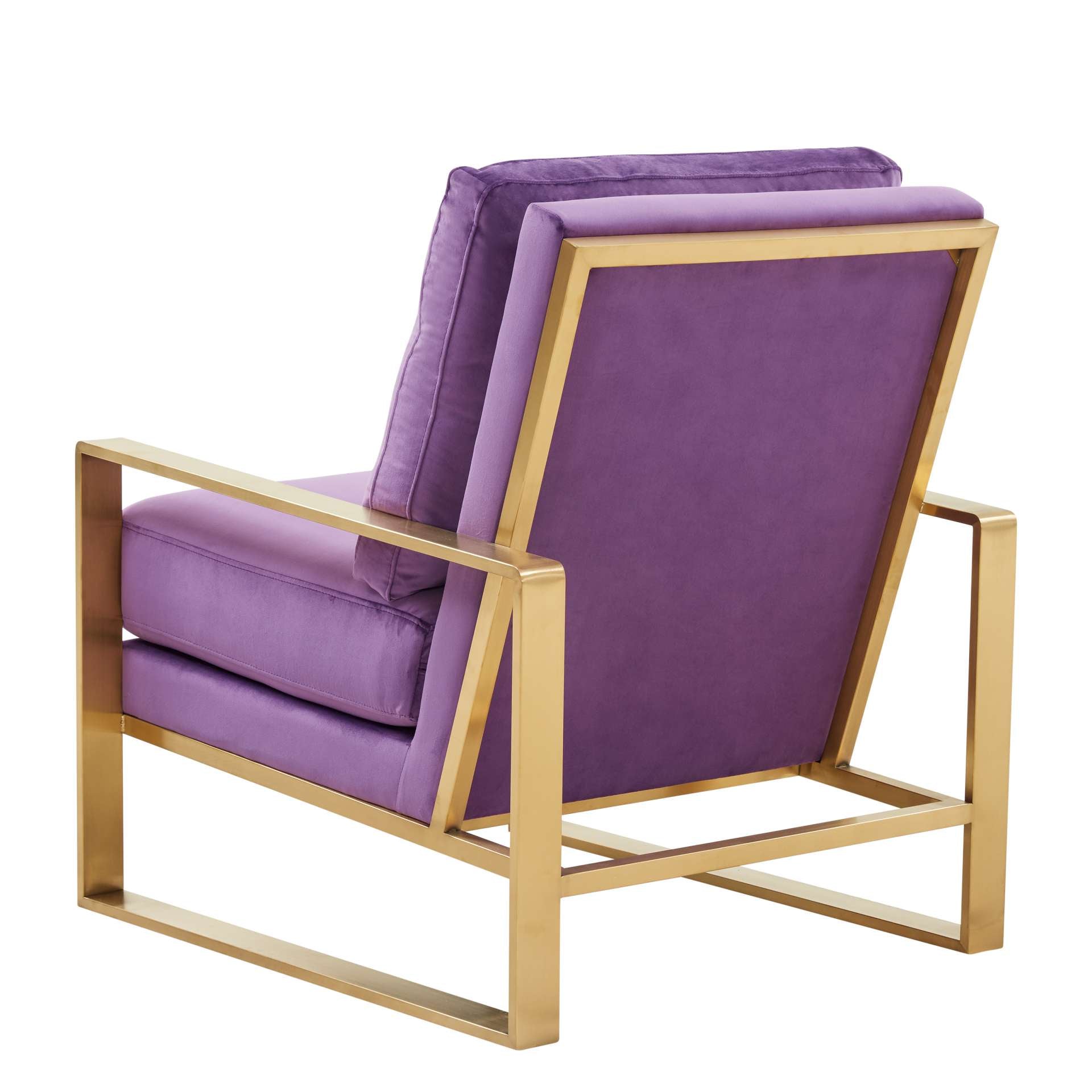 LeisureMod Jefferson Velvet Design Accent Armchair With Gold Frame | Armchairs | Modishstore - 37