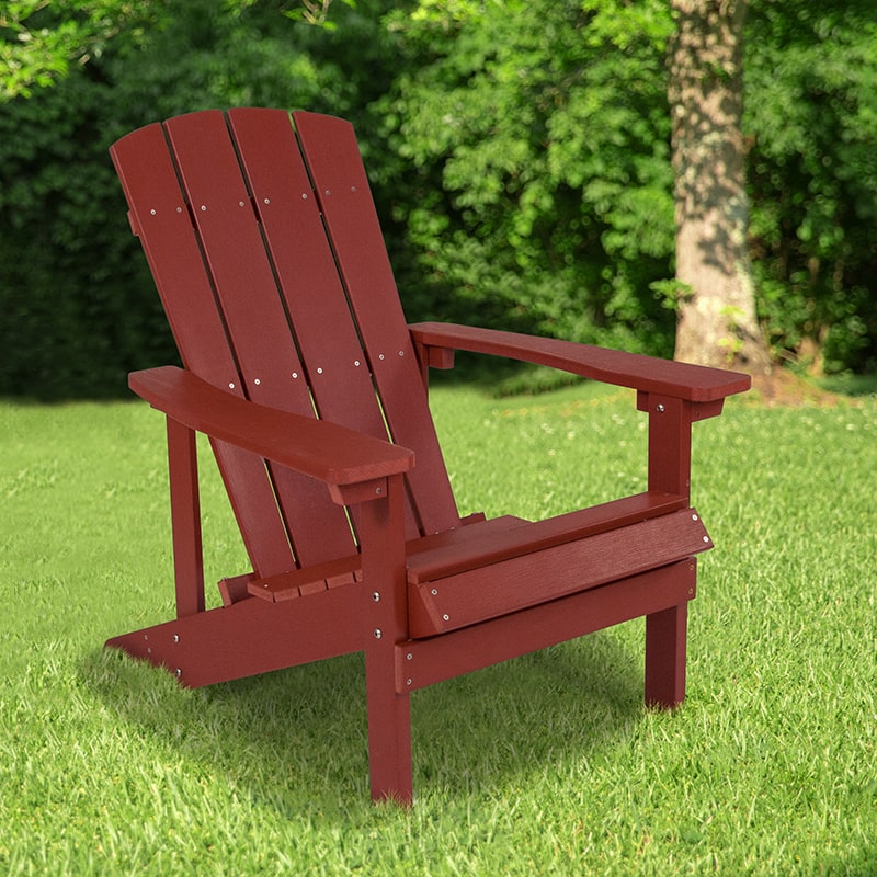 Charlestown All-Weather Adirondack Chair Faux Wood by Flash Furniture | Outdoor Chaise Lounges | Modishstore - 4
