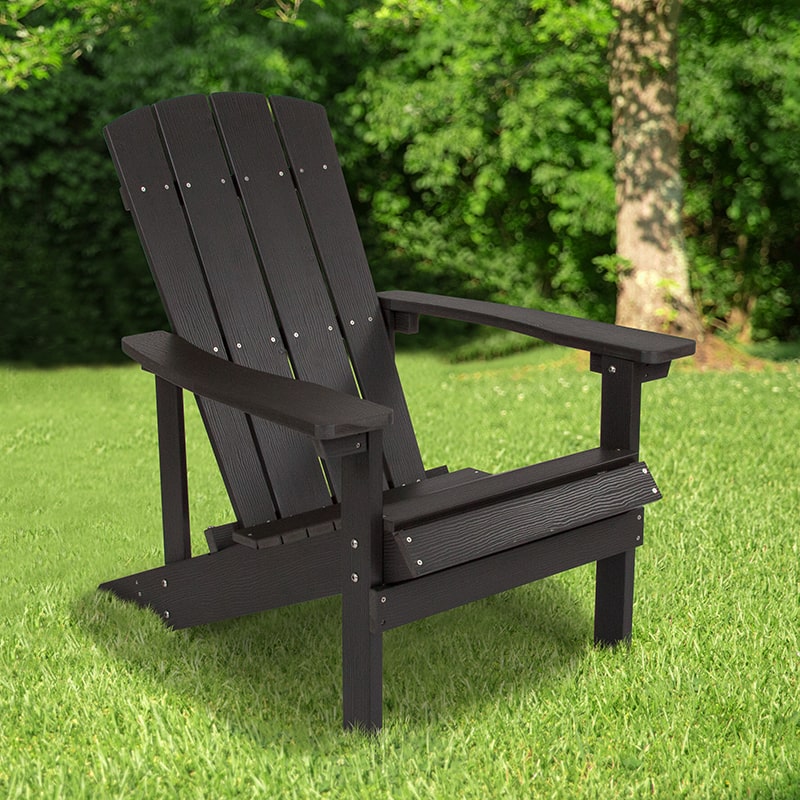 Charlestown All-Weather Adirondack Chair Faux Wood by Flash Furniture | Outdoor Chaise Lounges | Modishstore - 9