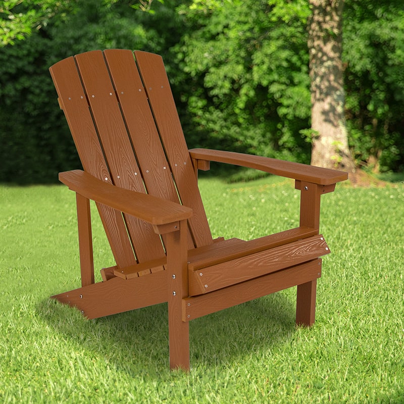 Charlestown All-Weather Adirondack Chair Faux Wood by Flash Furniture | Outdoor Chaise Lounges | Modishstore - 14