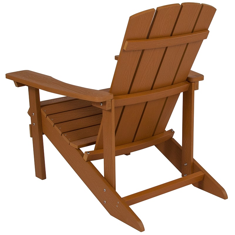 Charlestown All-Weather Adirondack Chair Faux Wood by Flash Furniture | Outdoor Chaise Lounges | Modishstore - 12