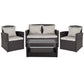 Aransas Series 4 Piece Black Patio Set with Gray Back Pillows and Seat Cushions by Flash Furniture | Outdoor Sofas, Loveseats & Sectionals | Modishstore - 2