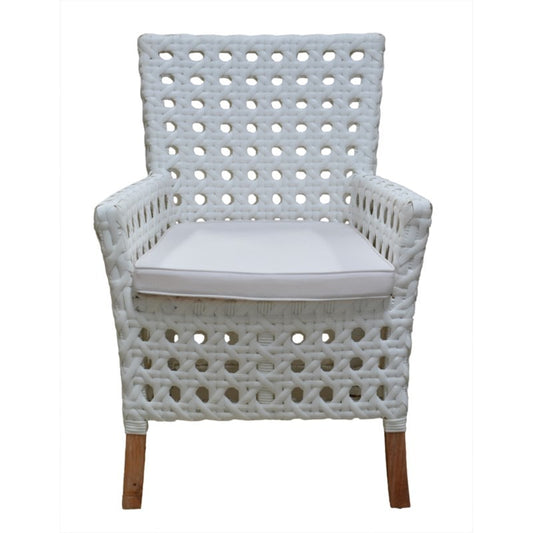 Derby Polystrap Milky Arm Chair W/ Sunbrella Cushion-Outdoor by Jeffan | Armchairs | Modishstore