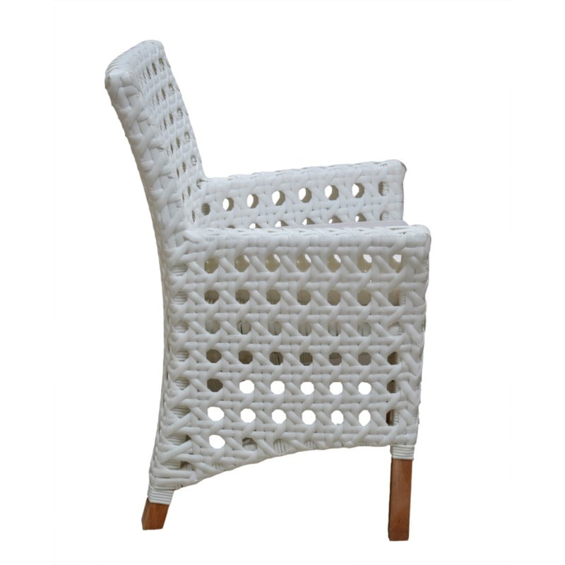 Derby Polystrap Milky Arm Chair W/ Sunbrella Cushion-Outdoor by Jeffan | Armchairs | Modishstore - 2