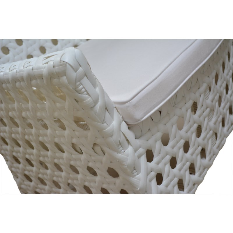 Derby Polystrap Milky Arm Chair W/ Sunbrella Cushion-Outdoor by Jeffan | Armchairs | Modishstore - 6