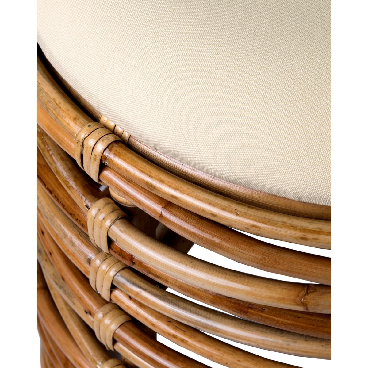 Leeton Open Weave Round Rattan Stool by Jeffan | Stools | Modishstore - 3